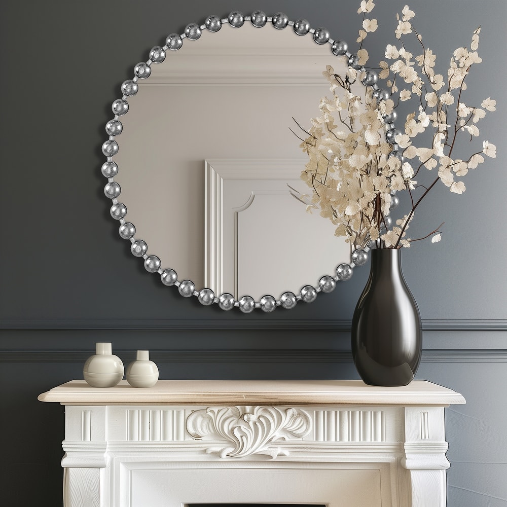 Madison Park Signature Marlowe Beaded Round Wall Mirror
