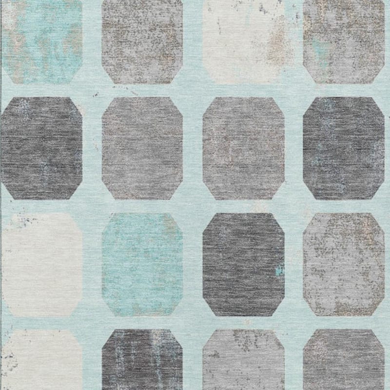 HomeRoots Geometric Transitional Rectangle Outdoor Rug