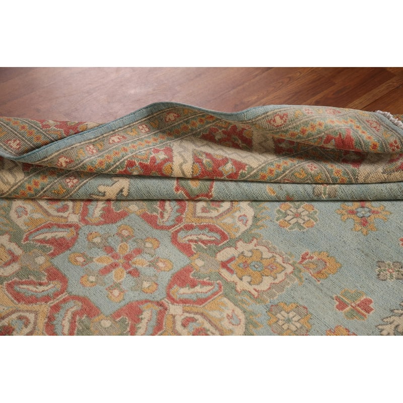Light Blue Kazak Oriental Area Rug Handmade Wool Carpet - 6'0" x 8'9"