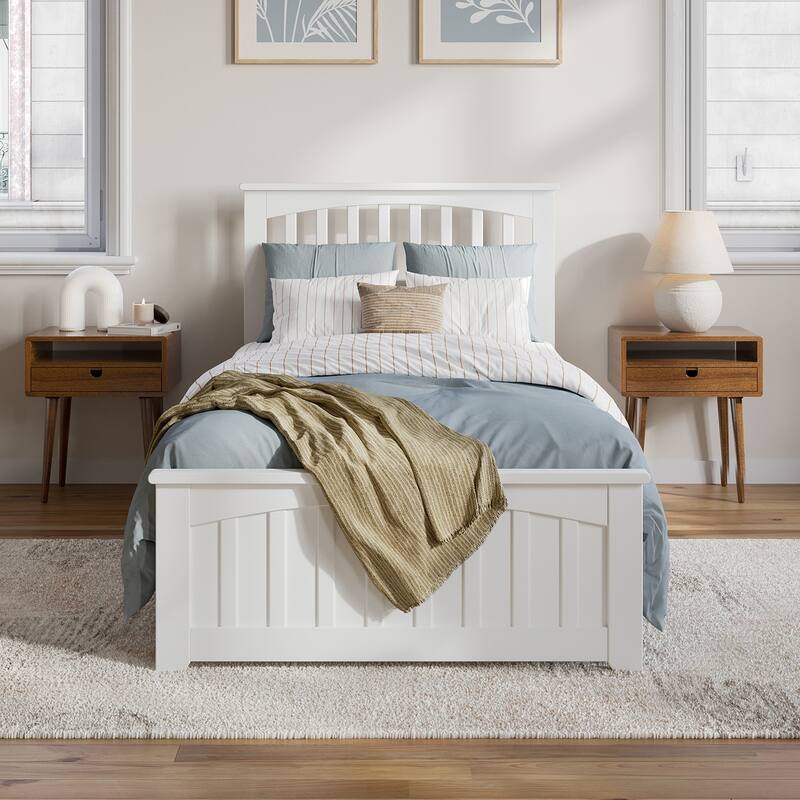 Becket Solid Wood Low Profile Platform Bed with Matching Footboard