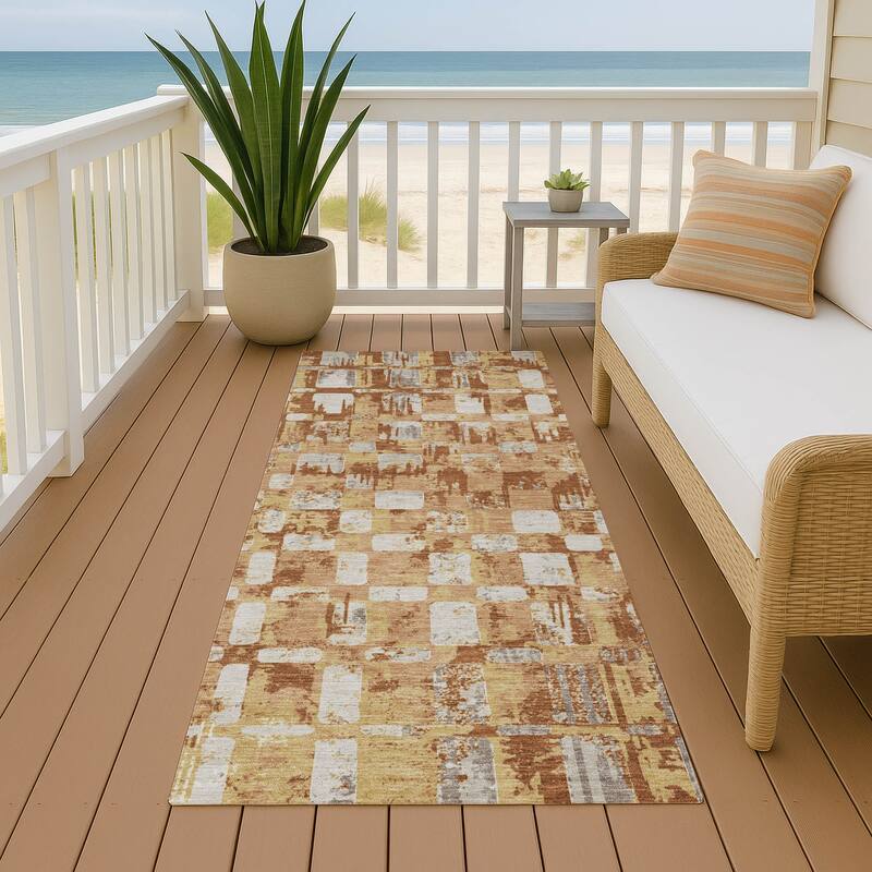 Machine Washable Indoor/ Outdoor Casual Foxfield Chantille Rug - Copper - 2'3" x 7'6"