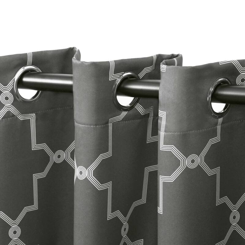 Imperial Trellis Washable Room Darkening Blackout Curtains, Set of 2 Panels