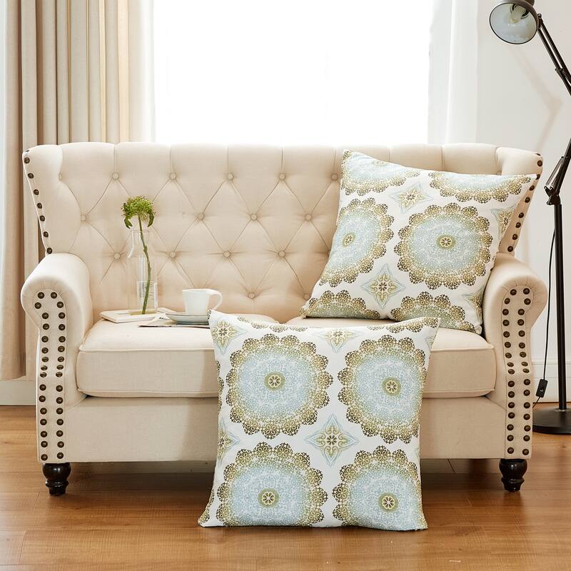 Delia Printed Pillow Shell 2 Piece Set, NO INSERT - 26" x 26" - Olive Branch