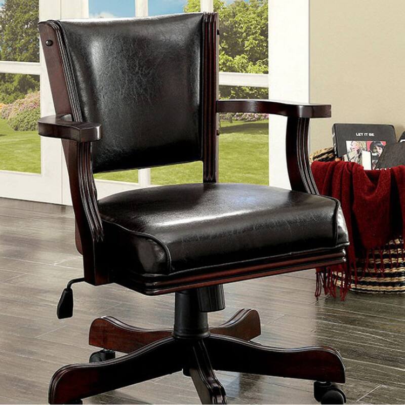 Rowan Contemporary Arm Chair, Dark Cherry Finish - 33.5 H x 24.75 W x 25.25 L Inches