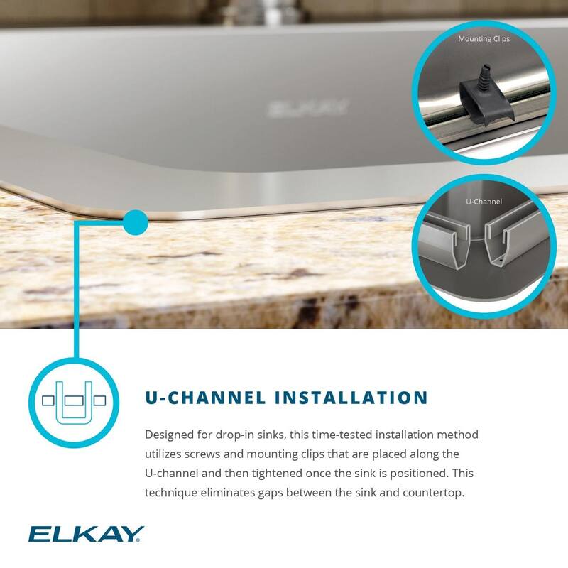 Elkay Crosstown Stainless Steel 25" x 22" x 6", Single Bowl Dual Mount ADA Sink Kit