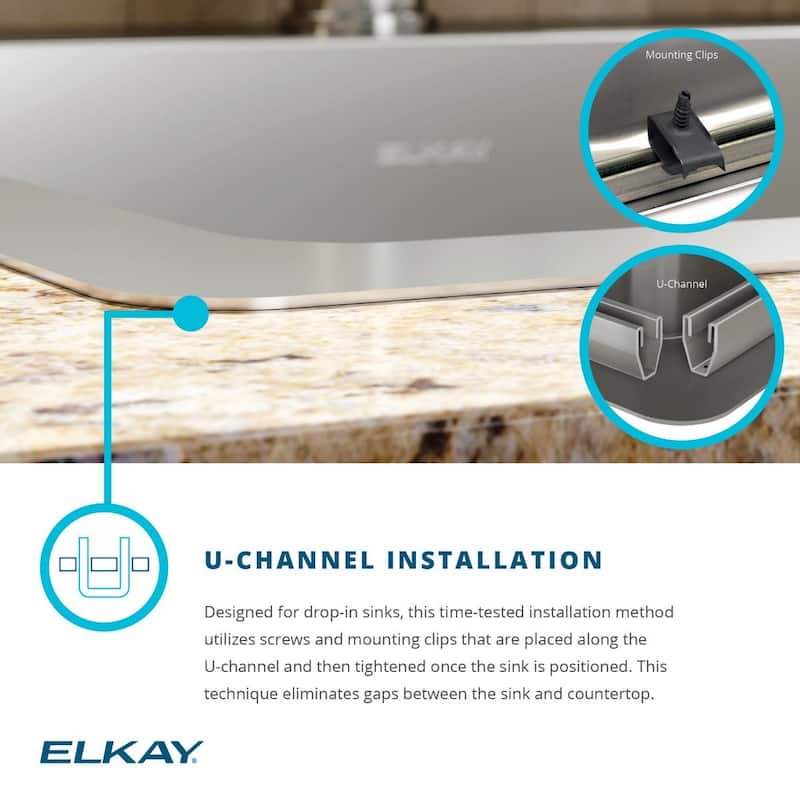 Elkay Crosstown Stainless Steel 33" x 22" x 9", Equal Double Bowl Dual Mount Sink Kit