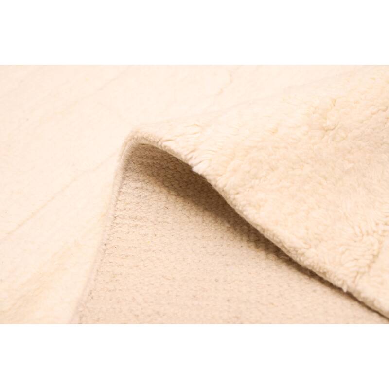 ECARPETGALLERY Hand-knotted Tangier Cream Wool Rug - 6'4 x 8'9