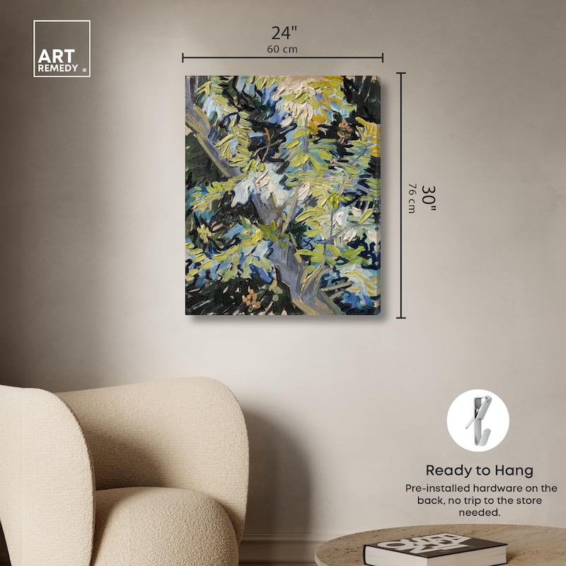 Blossoming Acacia Branches 1890 Canvas by Art Remedy, Gallery Wrapped