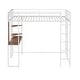preview thumbnail 20 of 18, White Twin Metal Loft Bed with Ladder, Fence & Desk