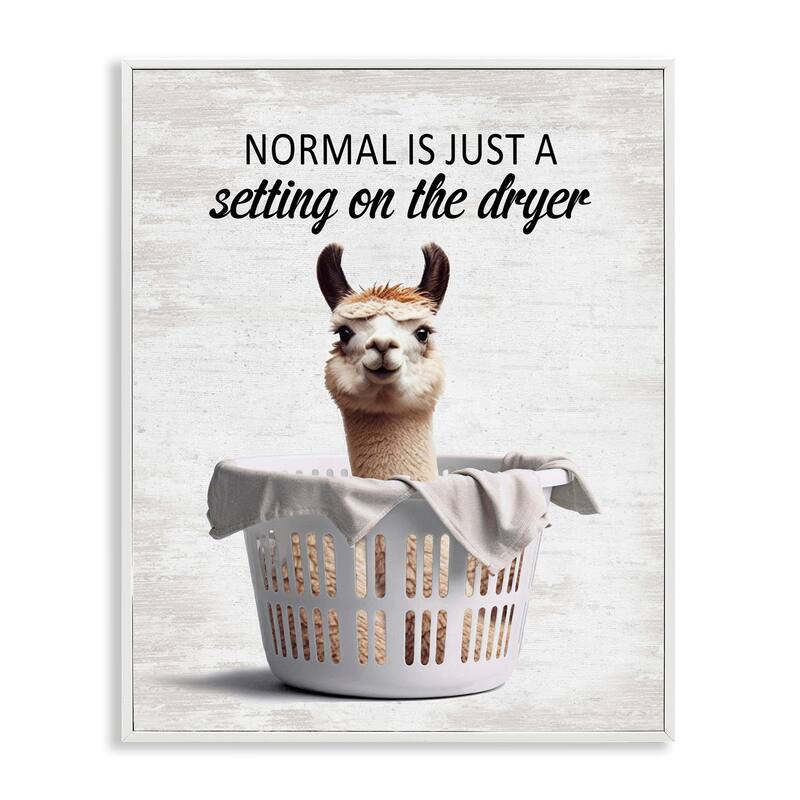 Stupell Funny Normal Dryer Quote Framed Giclee Art Design By Lettered and Lined - 16 x 20 - White
