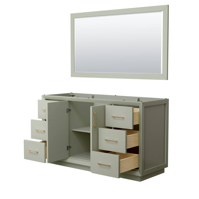 Strada 60-Inch Single Vanity Cabinet, 58-Inch Mirror