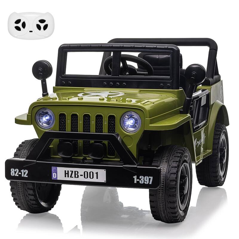 12V Electric Ride-On Truck Car with Remote Control, Kids Ride On Car with MP3 - Green