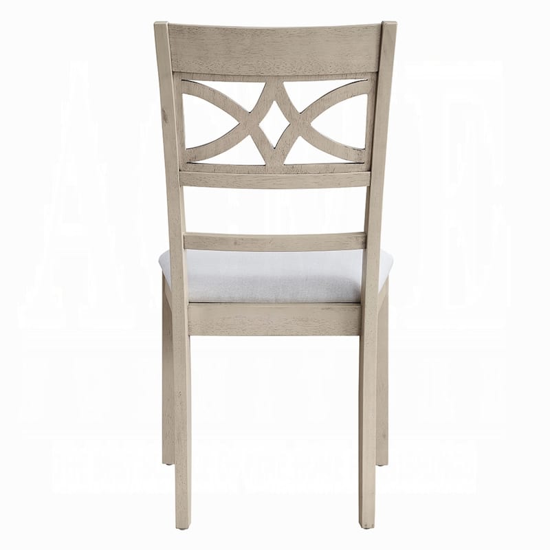 Feri Side Dining Chair Set of 2, Designer Bone White, Beige Linen