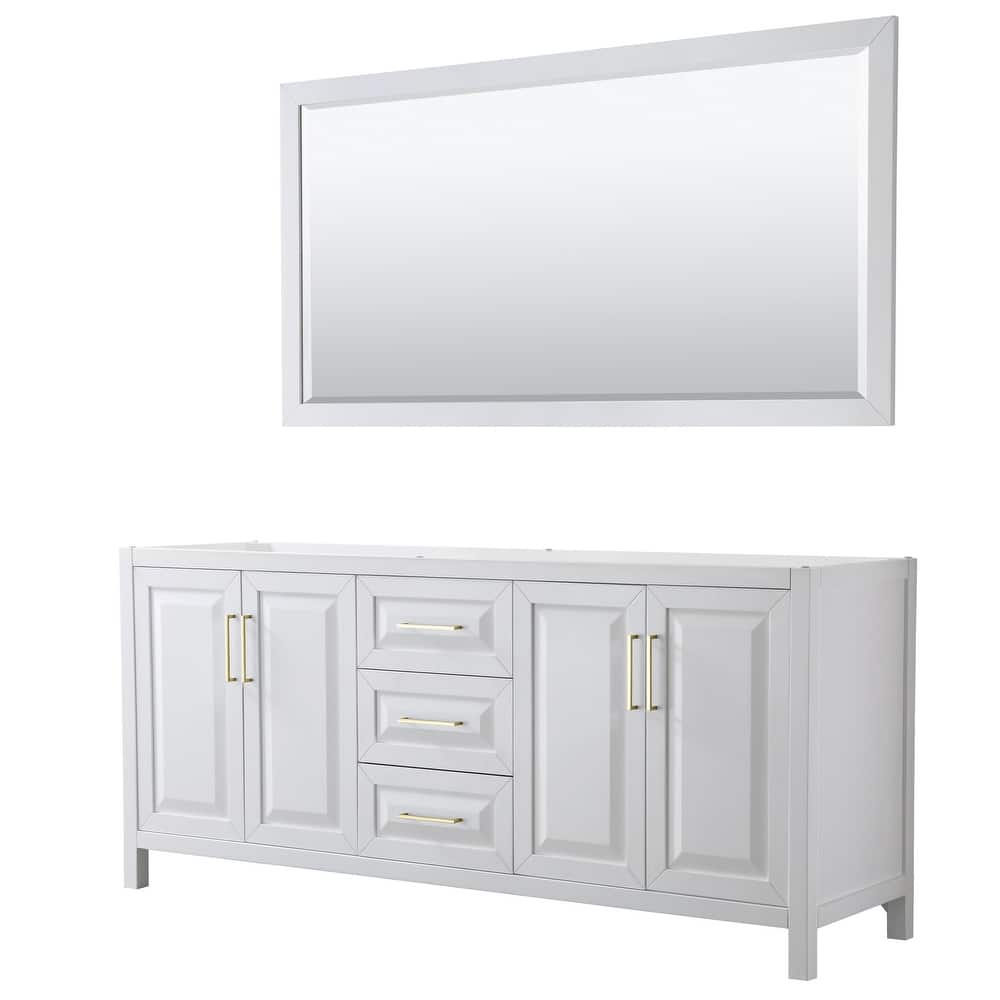 Wyndham Collection Daria 79" Double Free Standing Vanity Cabinet -