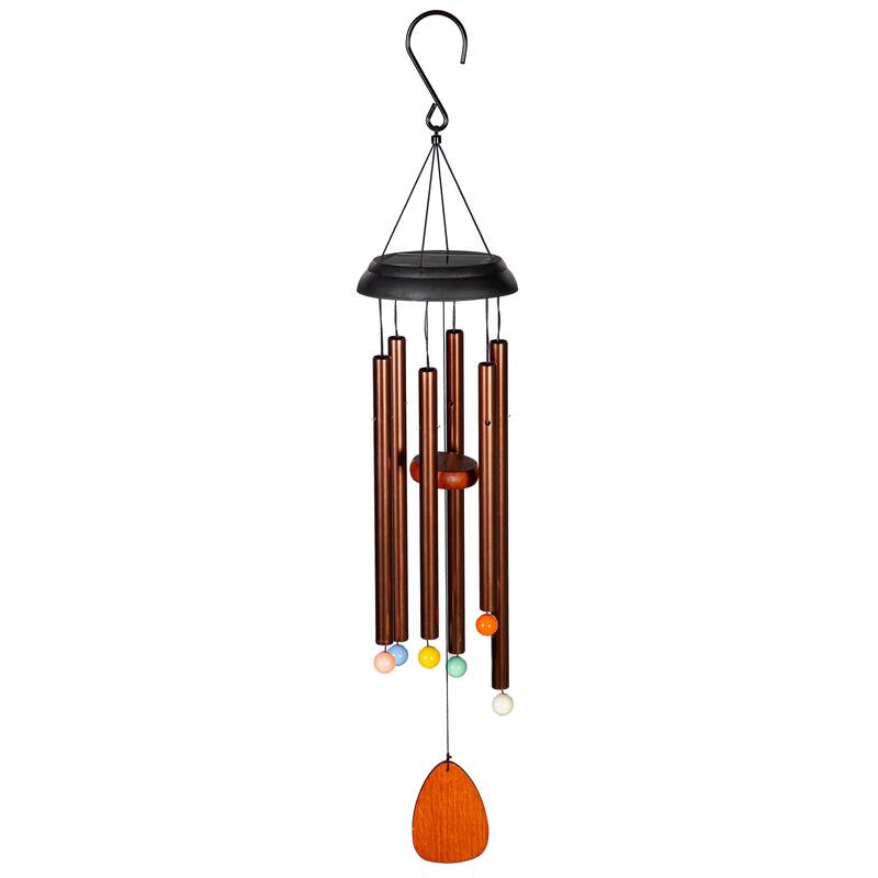 33" Voice Activated Solar Wind Chime, Bronze