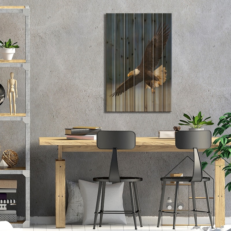 Bald Eagle II Print On Wood by Ken Archer - Multi-Color