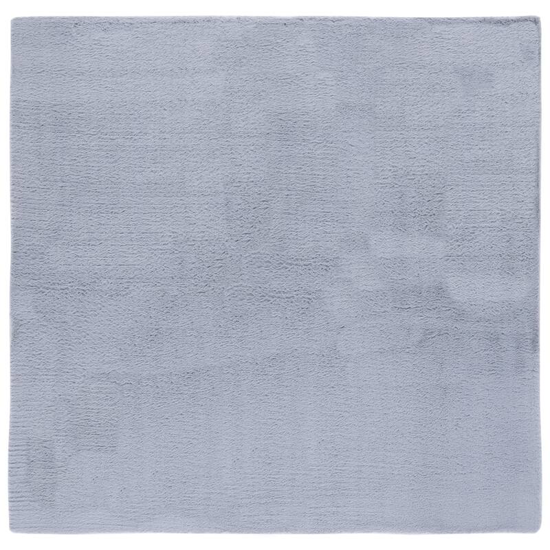 SAFAVIEH Faux Rabbit Fur Catja Machine Washable Slip Resistant - 6' x 6' Square - Light Grey - Square