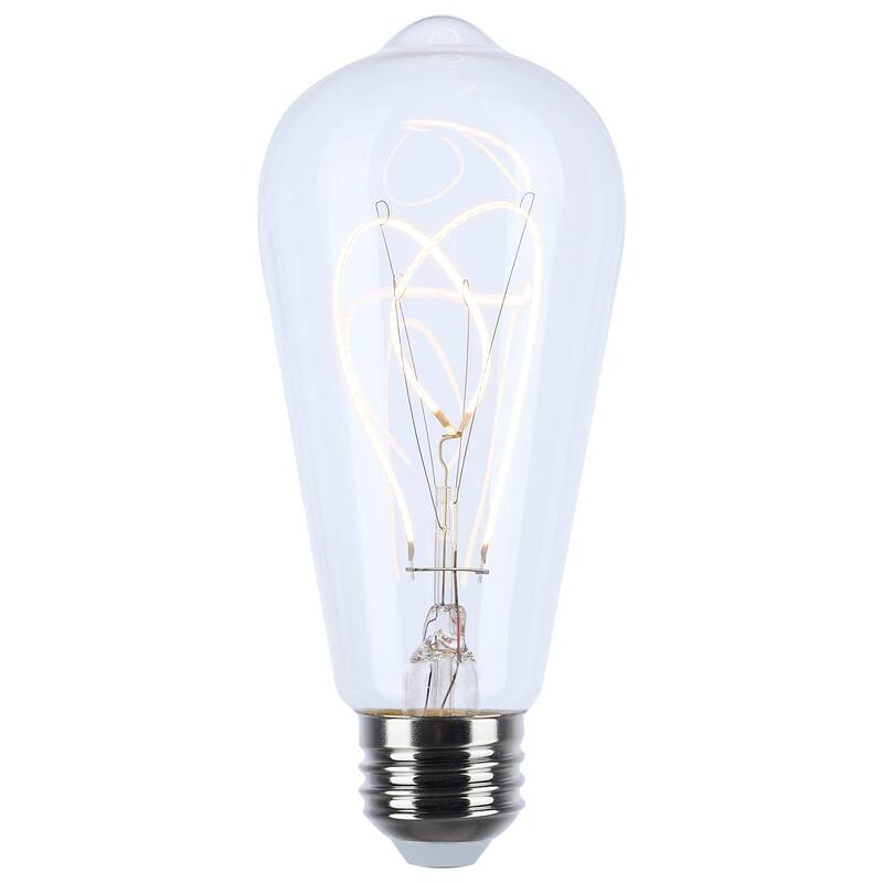 6W LED Reminiscent Flex Gray Filament ST19 Loop Medium Base 2700K CCT 120V - Clear