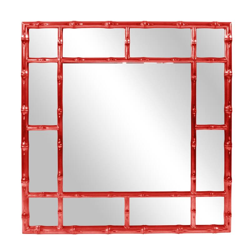 Allan Andrews Square Bamboo Framed Wall Mirror - 40" x 40"
