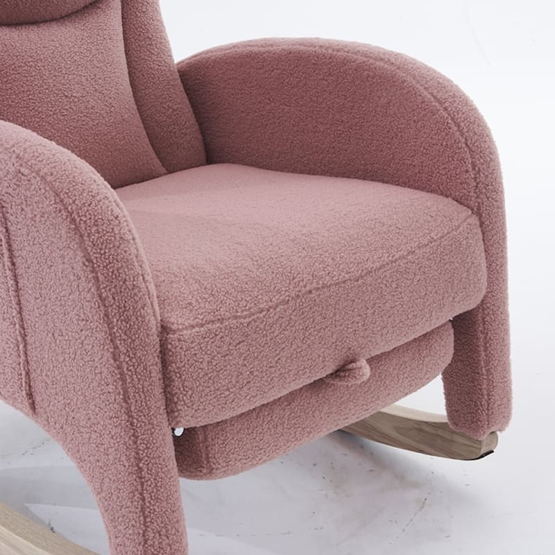 Fabric Nursery Rocking Chair With Adjustable Footrest