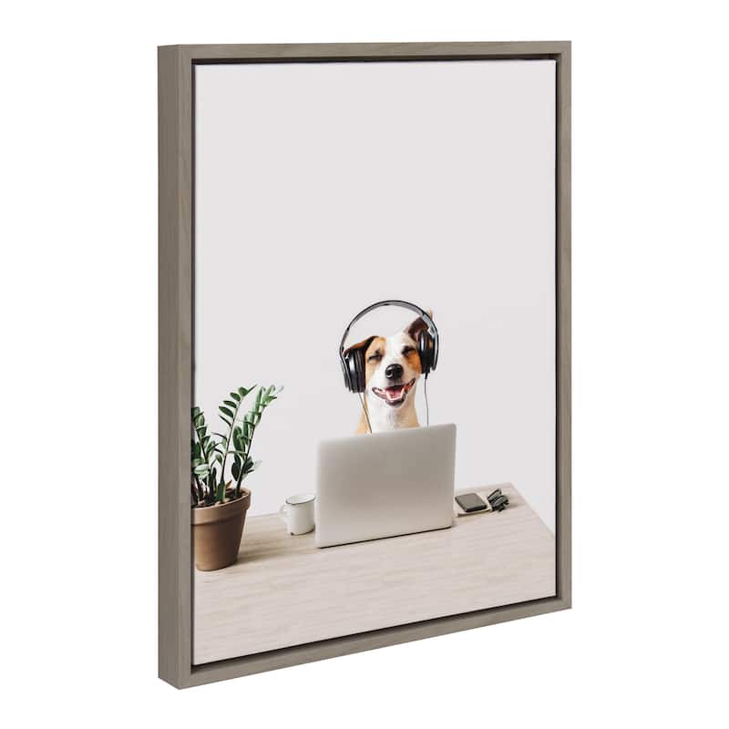 Kate and Laurel Sylvie Doug Framed Canvas by The Creative Bunch Studio