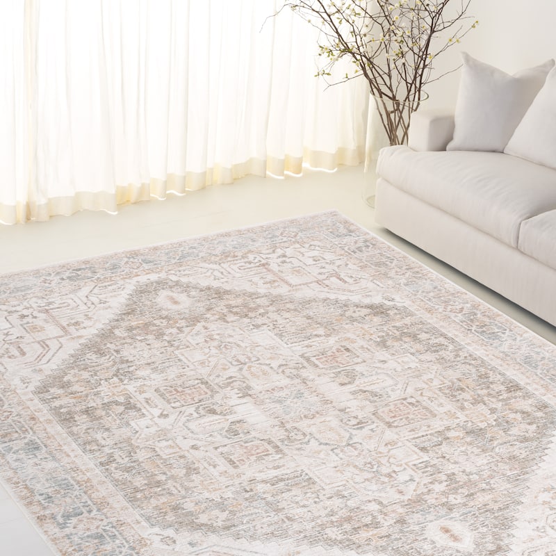 Lauren Ralph Lauren Savanah Vintage Distressed Rug - Grey/Beige Ivory - 9' x 12'