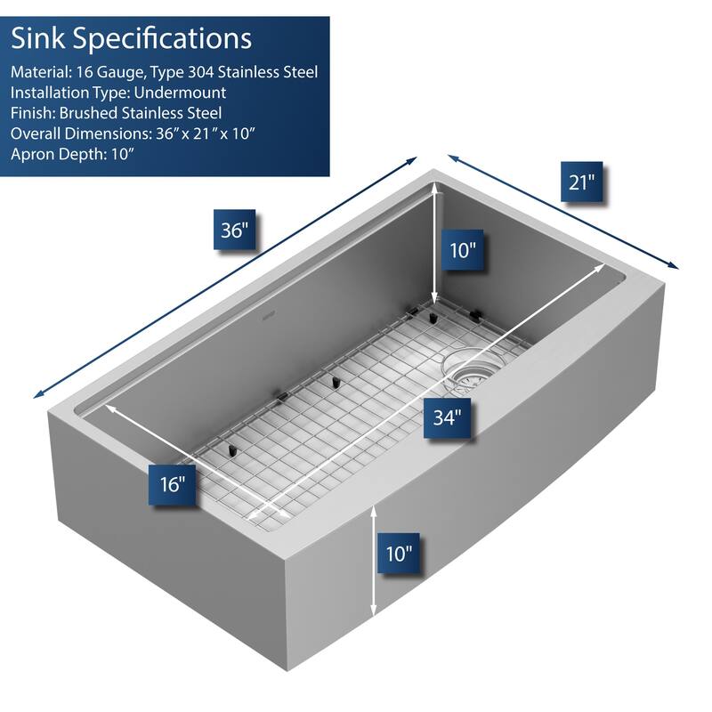 Karran USA WSA-46-PK1 Elite Workstation 36" Farmhouse Single Basin