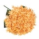 preview thumbnail 4 of 2, Set of 2 Orange Artificial Star Hydrangea Flower Stem Bush Bouquet 18in - 18" L x 12" W x 12" DP