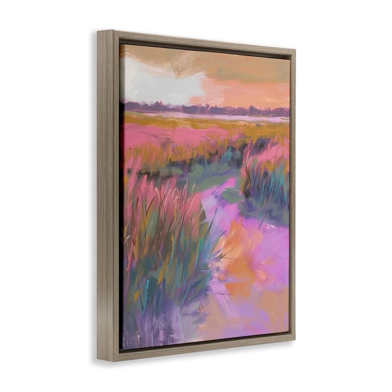 Stupell Autumnal Marsh Landscape Framed Floater Canvas Wall Art Design By Arlington Prints