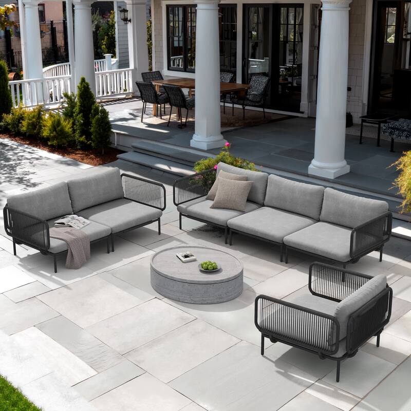 Outdoor Patio Cushion Sectional Sofa Set Furniture DIY Free Combination Set