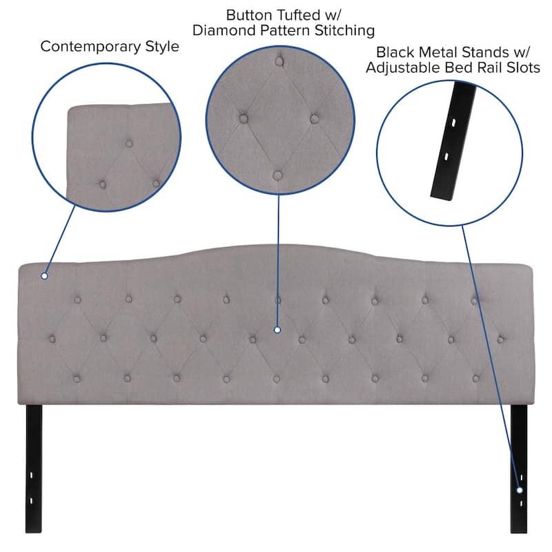Arched Button Tufted Upholstered Headboard