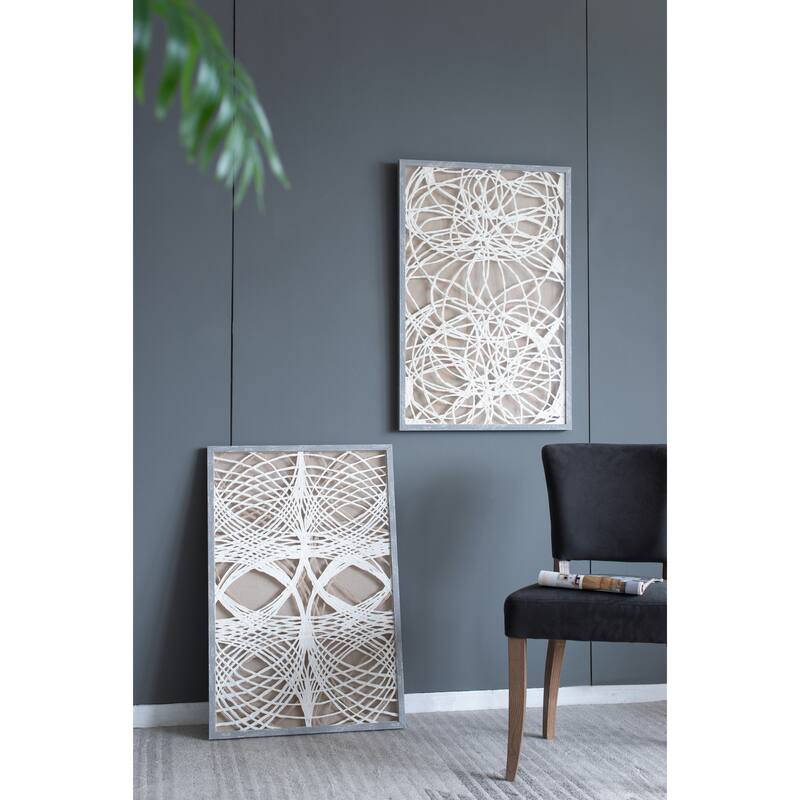 S/2 Leaf Shadow Box Wall Décor, 23.5x1x35.5"