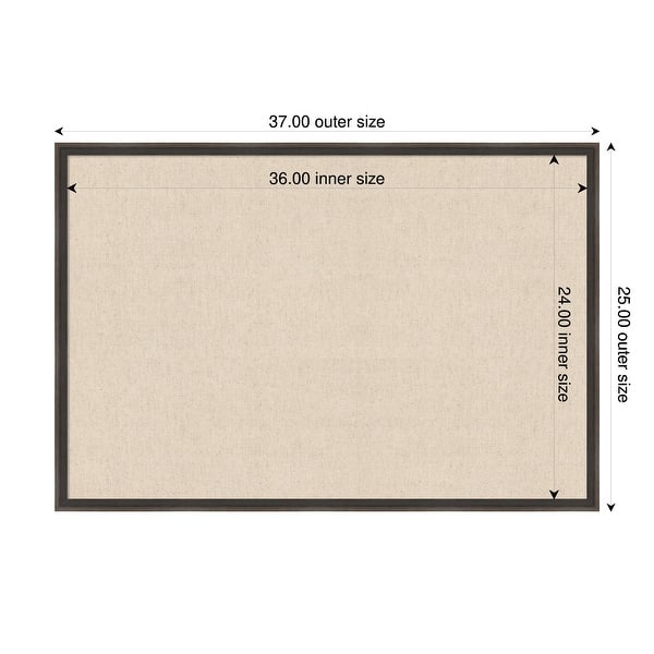 dimension image slide 55 of 91, Amanti Art Framed Fabric Pinboard Natural Linen Printed Bulletin Board