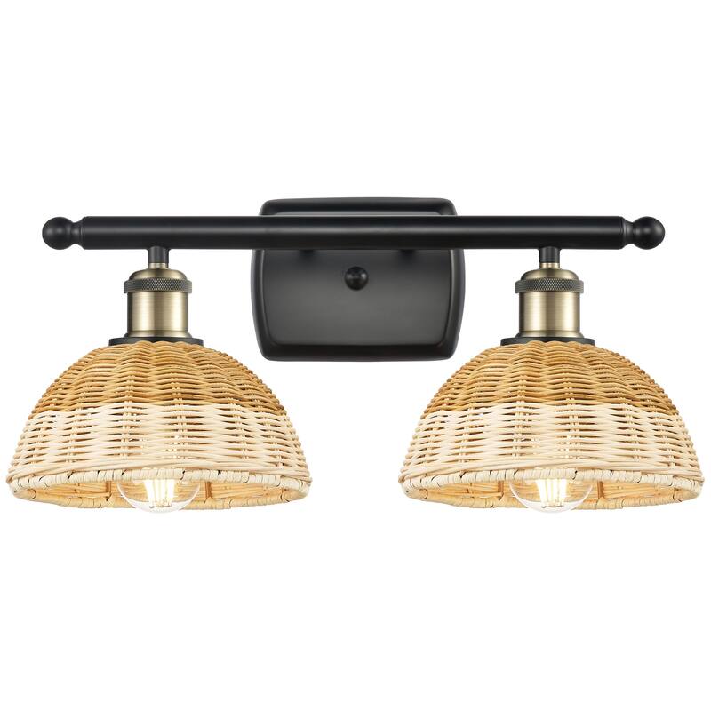 Innovations Lighting 516-2W-8-18 Bristol Natural II Vanity Bristol - Black Antique Brass / Natural
