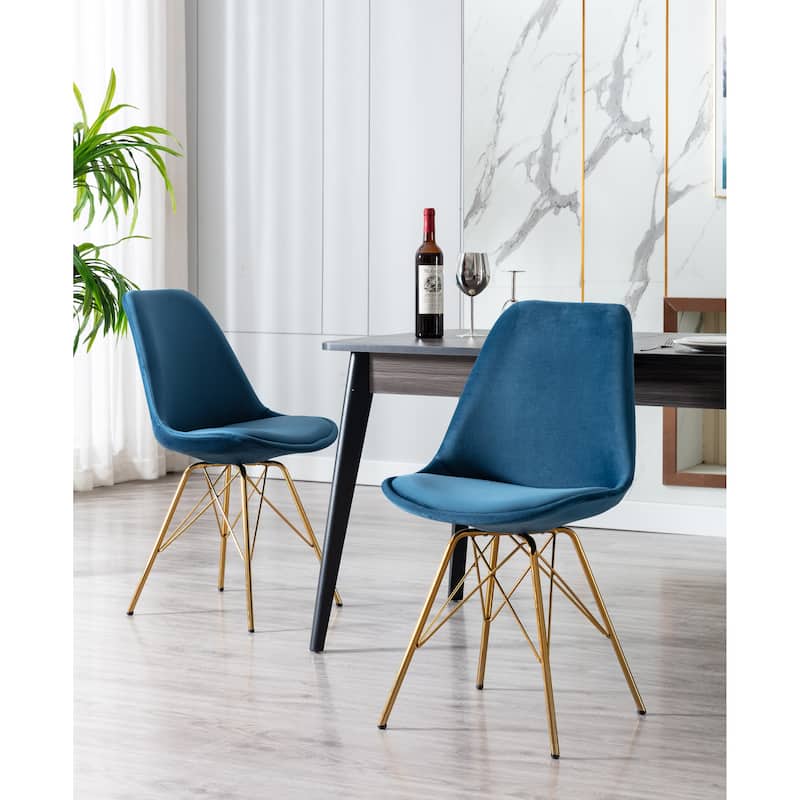 Porthos Home Alia Dining Chairs Set Of 2, Velvet And Gold Chrome Legs