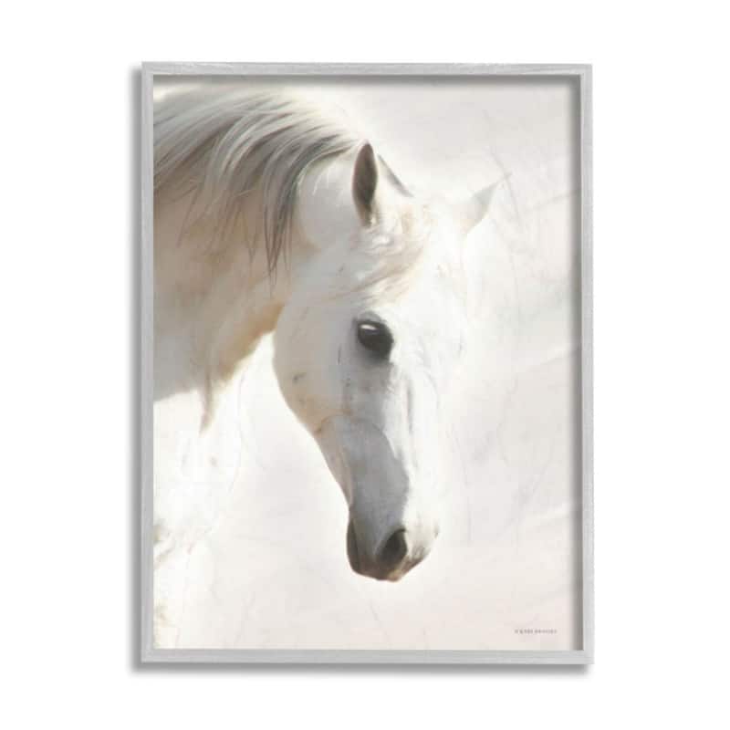 Stupell White Stallion Portrait Minimal Southwestern Horse Framed Wall Art