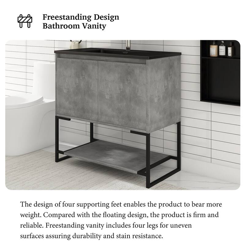 36-inch Freestanding Bath Vanity with Cultured Mable Top