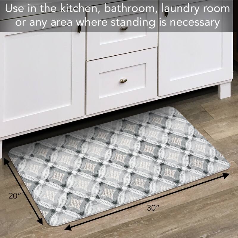 Rustic Boho 30” x 20” Decorative Vinyl Comfort Floor Mat Manufactured in The USA, Waterproof, Easy to Clean - 30x20