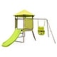preview thumbnail 10 of 8, Costway 4-in-1 Swing Set with Covered Playhouse Fort Height Adjustable - See Details