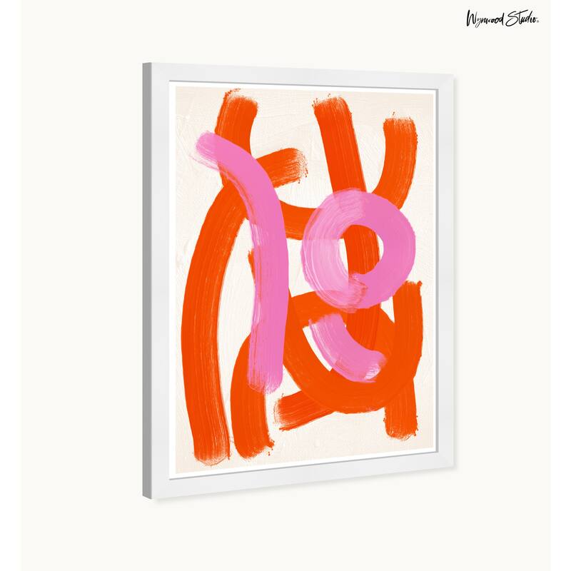 Wynwood Studio Crossing Paths Framed Retro Colorful Abstract Prints