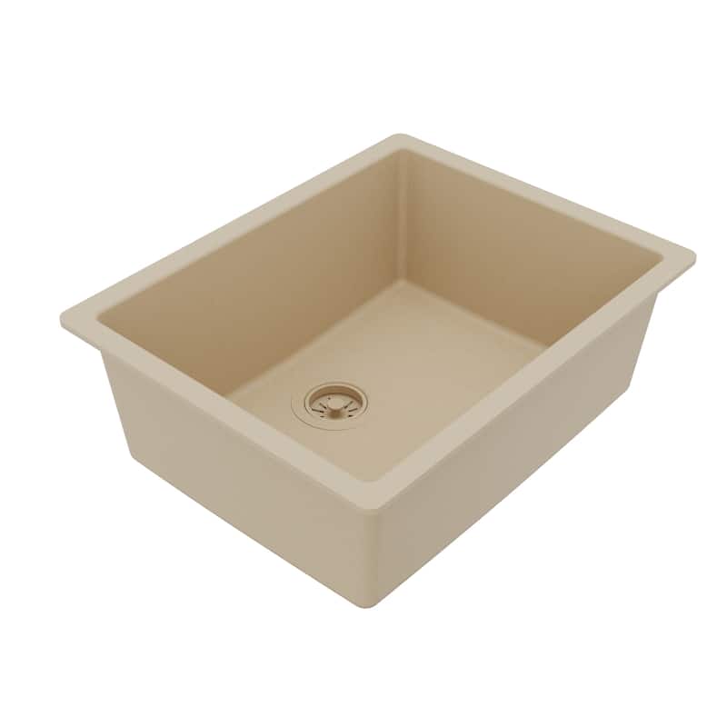 Karran Undermount 24.38 in Single Bowl Quartz Kitchen Sink