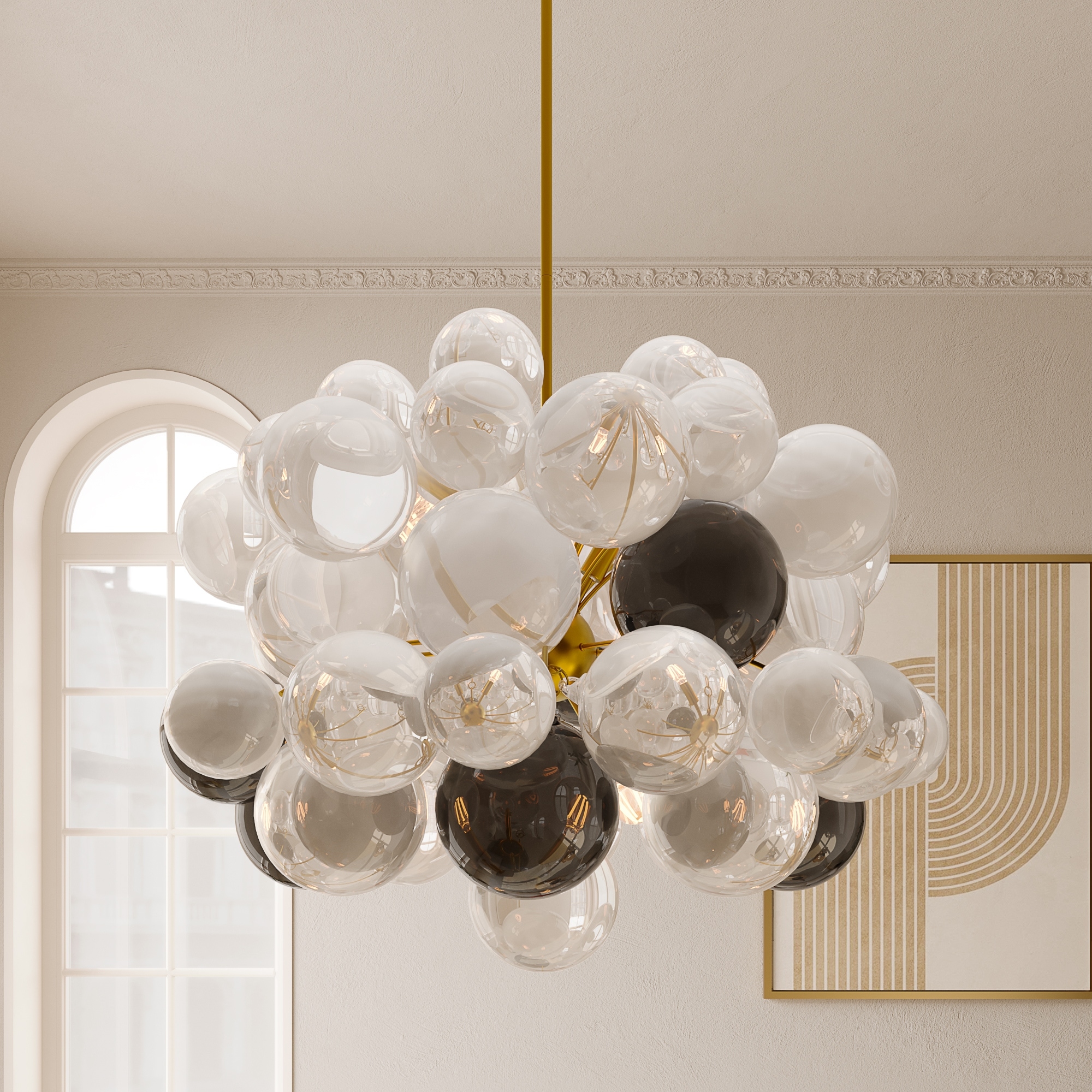Acroma 8-Light Modern Sputnik Glass Bubble Chandelier