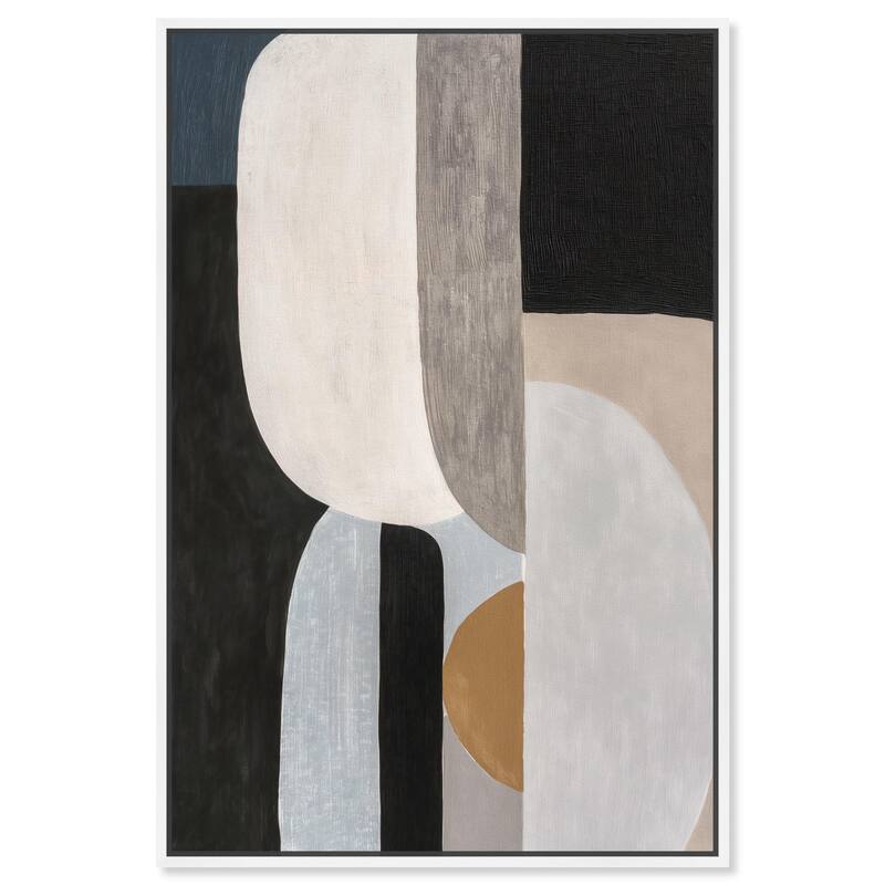 Interlocking Segments II Canvas by Art Remedy - 30" x 45" - White