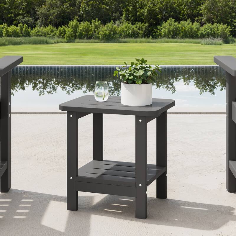 Brighton Outdoor Poly Two Shelf Side Table
