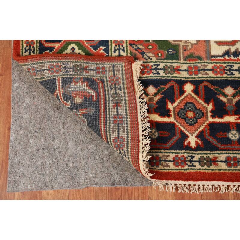 Hand Knotted Oriental 100% Wool Carpet Traditional Medallion Oranges & Rust Heriz (serapi) Area Rug - 12' 1'' X 8' 10''