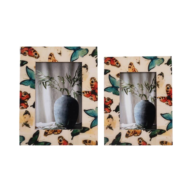 Sagebrook Home Wood and Resin Picture Frame - Decorative Polyresin MDF Design