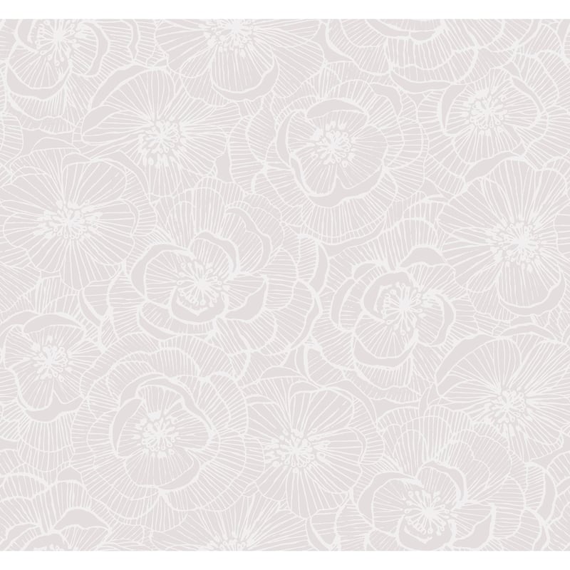 Seabrook Designs Graphic Floral Unpasted Wallpaper