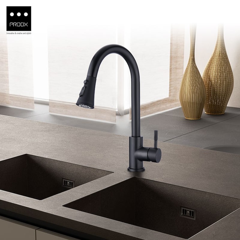 PROOX 360 Rotation Single Handle Kitchen Sink Faucet Pull Down Sprayer