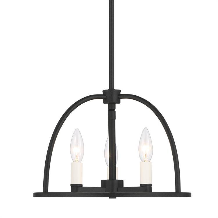 Abbott 3 Light Black Chandelier - 13.75'' W x 10'' H - 13.75'' W x 10'' H