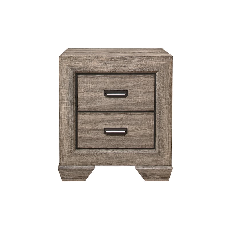 Valli 3 Piece Light Elm Modern Rustic Panel Bedroom Set